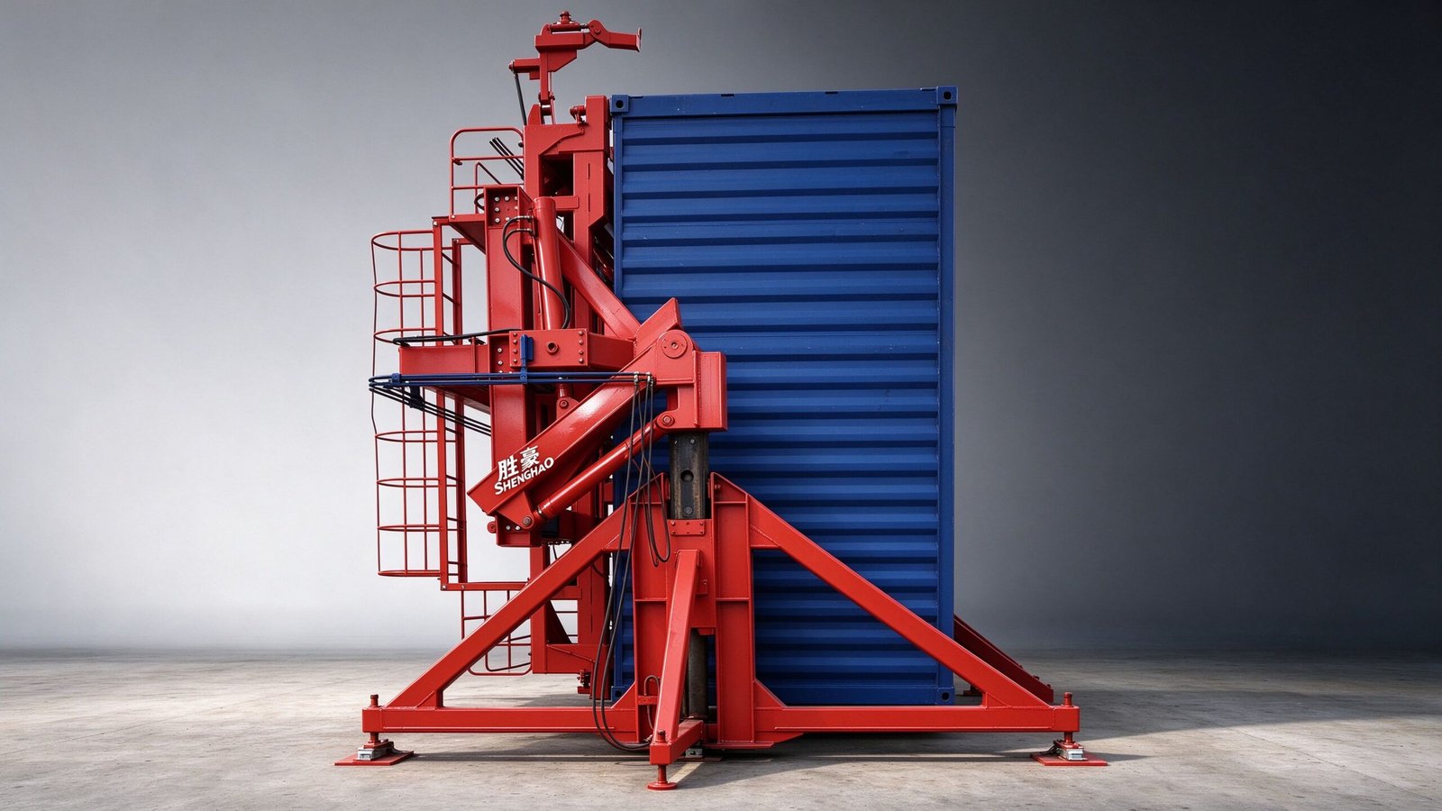 Container tipper for scrap loading and unloading